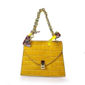 Genuine Italian Leather Croc Printed Tote Bag